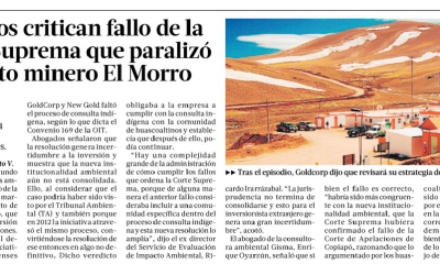 Expertos critican fallo de la Corte Suprema que paralizó proyecto minero El Morro