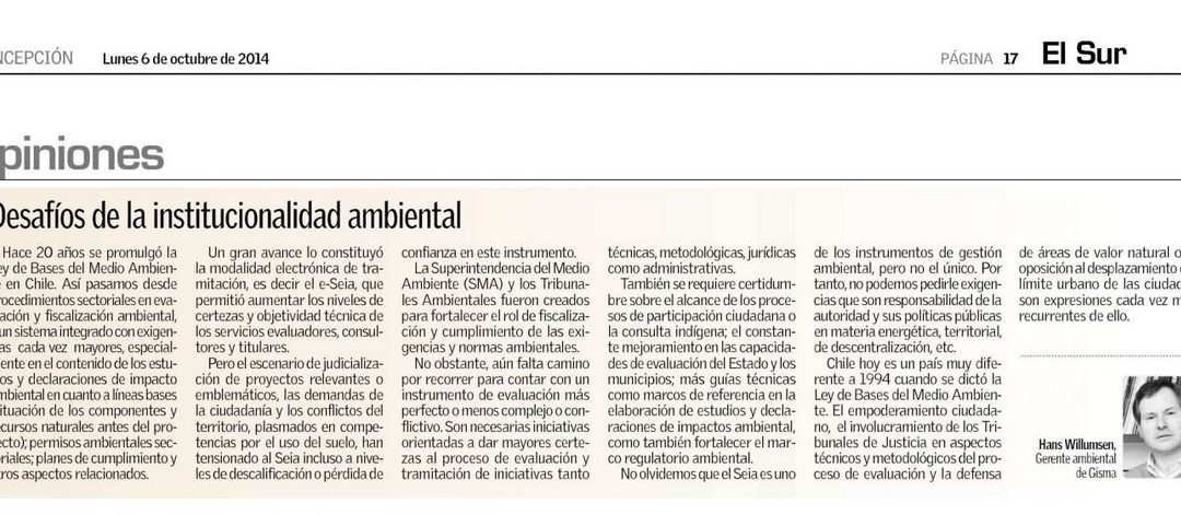 Desafíos de la institucionalidad ambiental