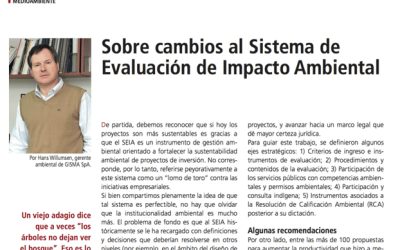 Sobre cambios al Sistema de Evaluación de Impacto Ambiental